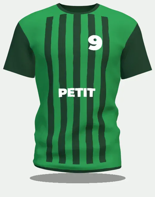 Maillot de foot personnalisé à rayures vertes, numéro 9